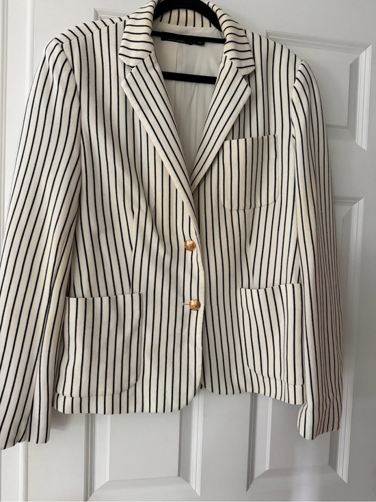 Lauren Ralph Lauren Jackets & Blazers - Lauren Ralph Lauren Ivory Blazer with Black Pinstripes